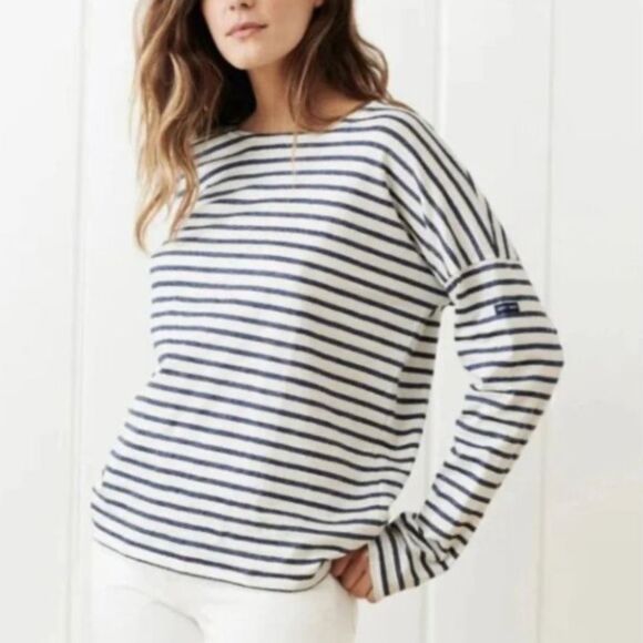 Saint James x Jenni Kayne Classic Striped Long Sleeve Top boatneck linen size  M - Picture 2 of 13